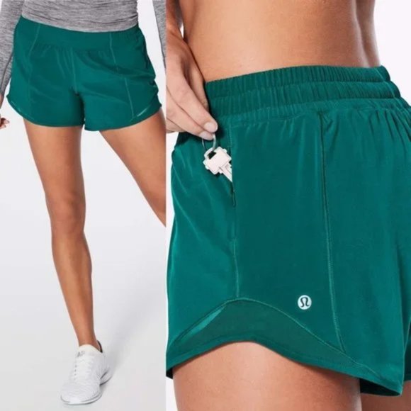 RARE Lululemon Hotty Hot Short II TALL Teal Green I Size 6 - Picture 1 of 9